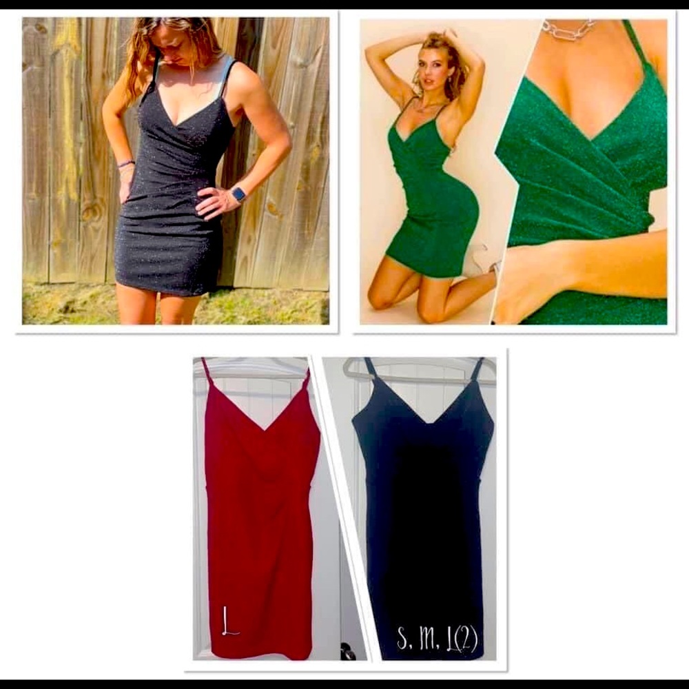 Red and black Strapless dress